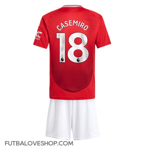 Dres Manchester United Casemiro #18 Domáci pre deti 2024-25 Krátky Rukáv (+ trenírky)